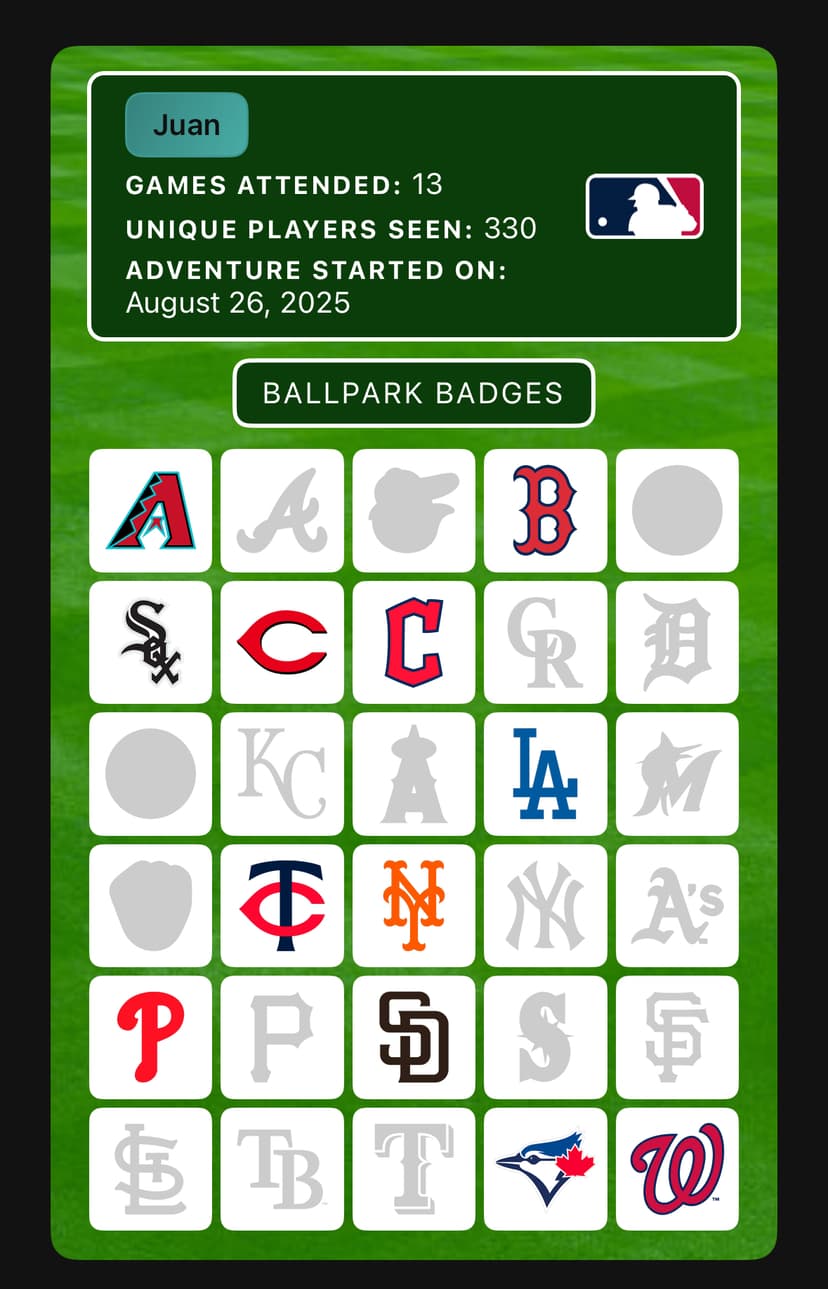 MLB badge card
