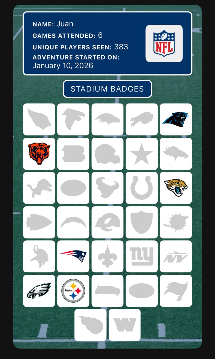 NFL badge card