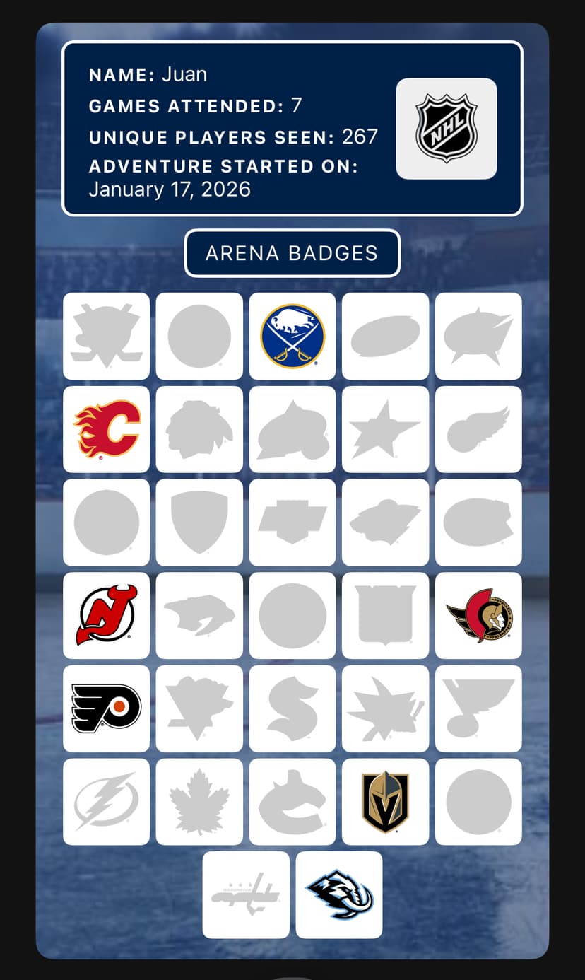 NHL badge card