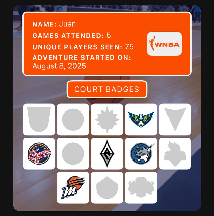 WNBA badge card
